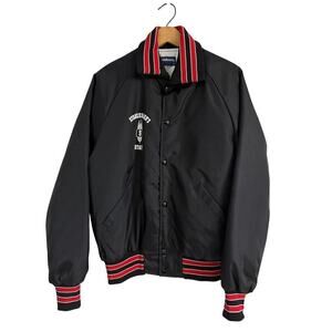 VTG Holloway Black Nylon Bomber Jacket Stroehmann's Bakery Staff M